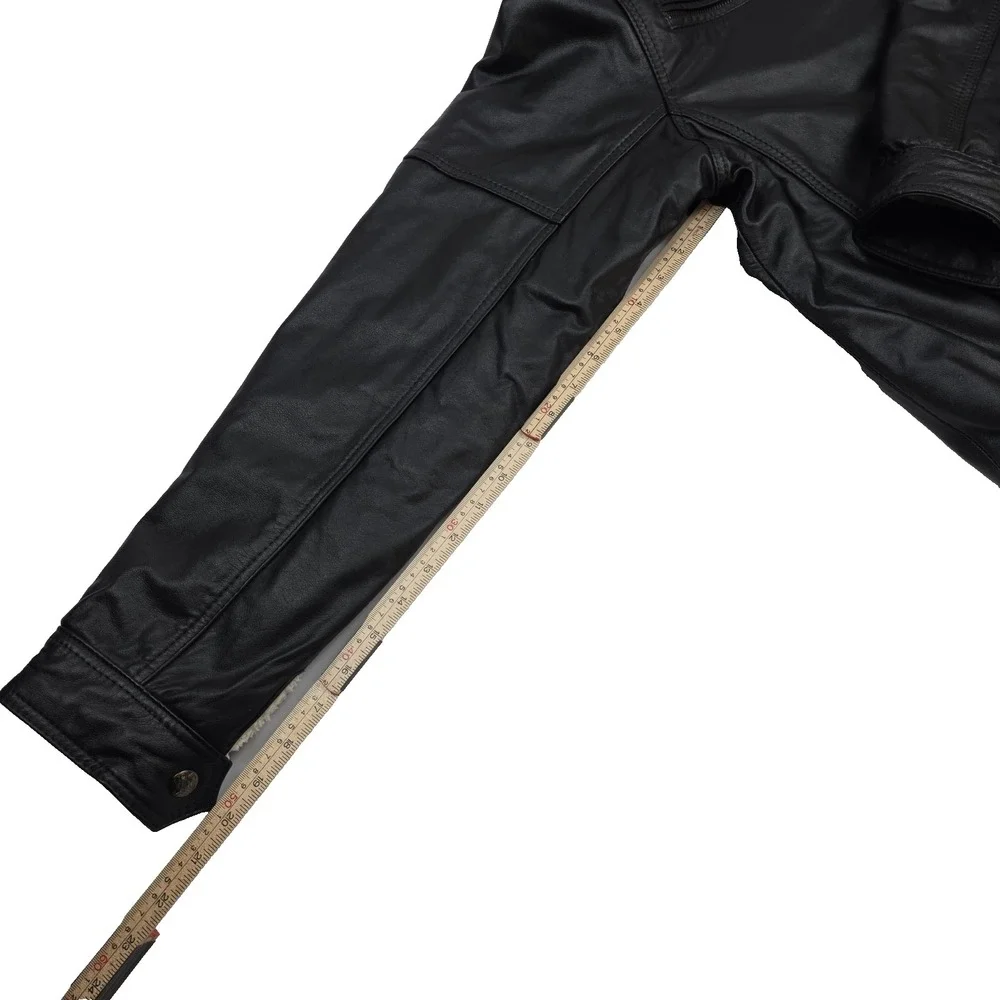Fabio's 100% Bovine‎ Leather Hooded Leather Jacket with Fleece Lining Size 44